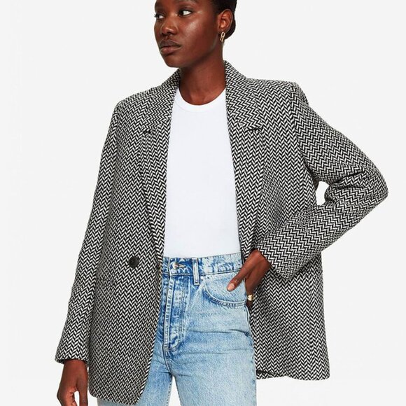 Anine Bing Fishbone Blazer Size Medium - Picture 3 of 12